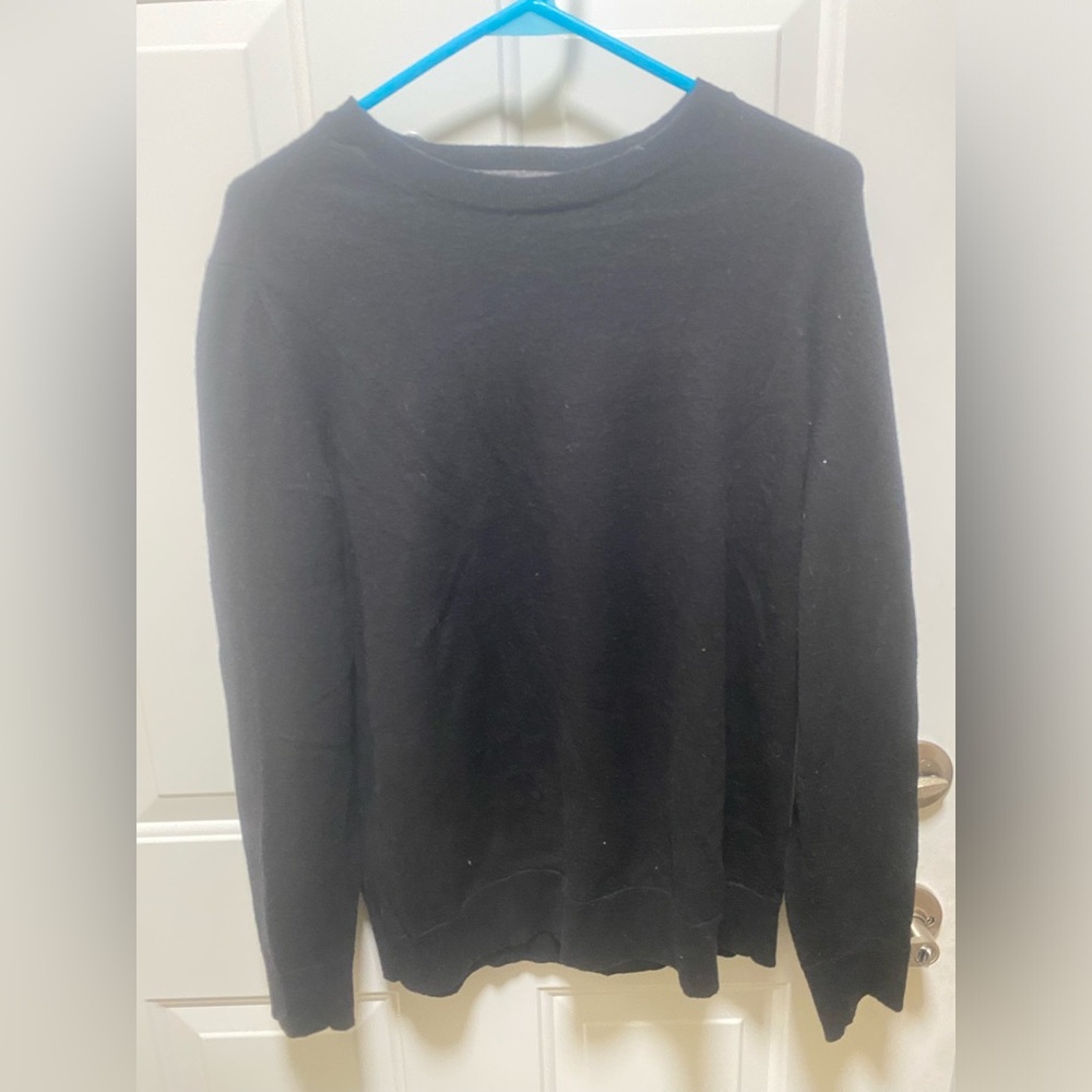 Banana Republic L TALL Baruffa Italian Merino Wool Sweater Black
